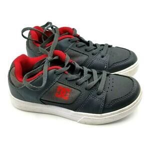DC Skateboard Shoes Kids 12 Emery Sneakers Dark Gray & Red
